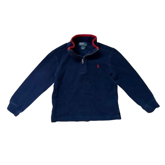 Polo Ralph Lauren Boys French-Rib Pullover Quarter Zip Pony Logo Sweater Sz 5 - Picture 4 of 8